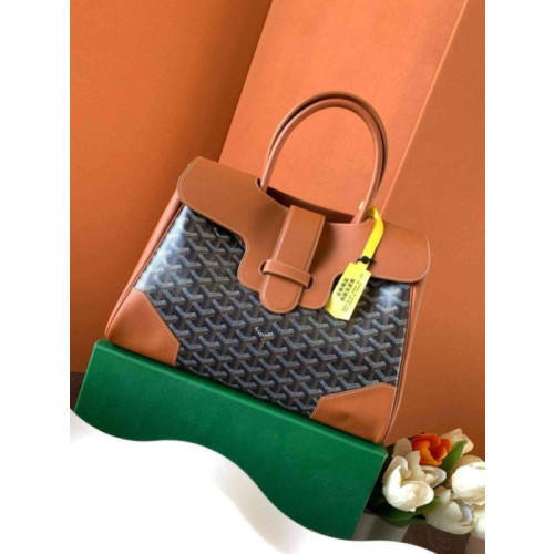 Goyard Saigon Tote Black & Tan Bag
