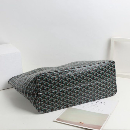 Goyard Saint Louis Claire Voie GM Black with Aqua Green Bag