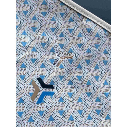 Goyard Saint Louis Goyardine Claire Voie PM White & Blue Bag