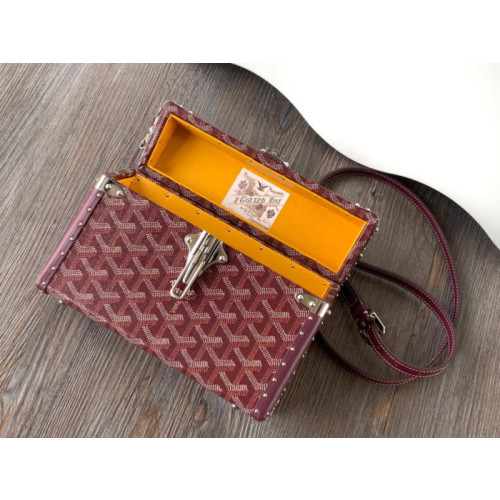 Goyard Cassette Trunk Burgundy Bag
