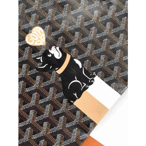 Goyard Boheme Hobo Heart & French Bulldog Black & Tan Bag