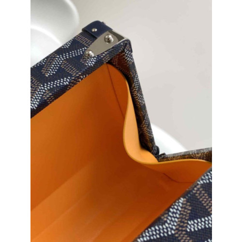 Goyard Minaudiere Trunk Navy Blue Bag