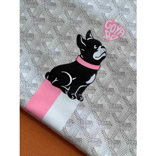 Goyard Boheme Hobo Heart & French Bulldog White Bag
