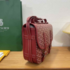 Goyard Belvedere Messenger Goyardine MM Red Bag