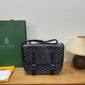 Goyard Belvedere Messenger Goyardine MM Black Bag