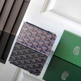 Goyard Bourbon Zipped Card Holder Navy Blue Bag