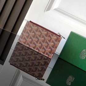 Goyard Bourbon Zipped Card Holder Burgundy Bag