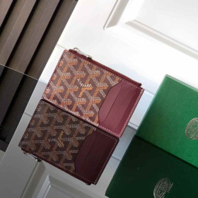 Goyard Bourbon Zipped Card Holder Burgundy Bag