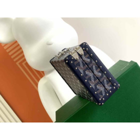 Goyard Minaudiere Trunk Navy Blue Bag