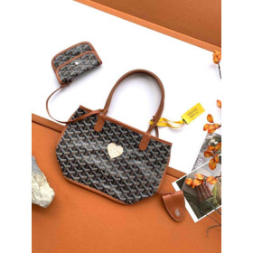 Goyard Anjou Mini Heart Black & Tan Bag