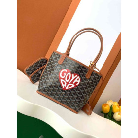 Goyard Anjou Mini Big Heart Black & Tan Bag