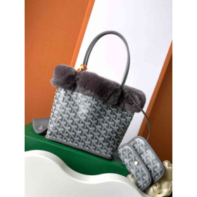 Goyard Rabbit Fur Mini Tote Grey Bag