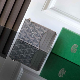 Goyard Bourbon Zipped Card Holder Grey Bag