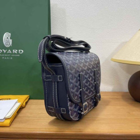 Goyard Belvedere Messenger Goyardine PM Navy Blue Bag