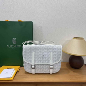 Goyard Belvedere Messenger Goyardine MM White Bag