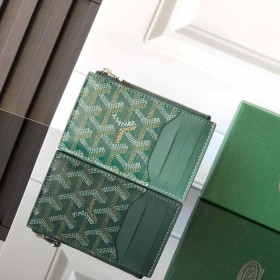 Goyard Bourbon Zipped Card Holder Green Bag