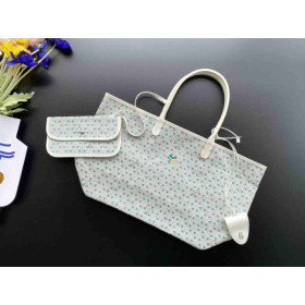 Goyard Saint Louis Goyardine Claire Voie PM White & Teal Bag