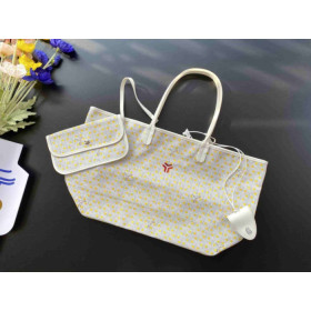 Goyard Saint Louis Goyardine Claire Voie PM White & Yellow Bag