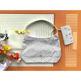 Goyard Boheme Hobo Heart White Bag