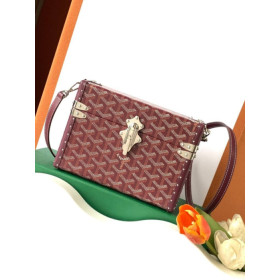 Goyard Cassette Trunk Burgundy Bag