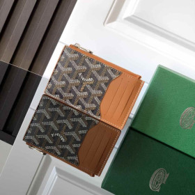 Goyard Bourbon Zipped Card Holder Black & Tan Bag