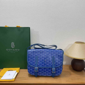 Goyard Belvedere Messenger Goyardine MM Sky Blue Bag
