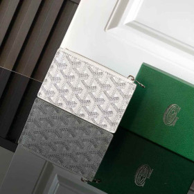 Goyard Bourbon Zipped Card Holder White Bag
