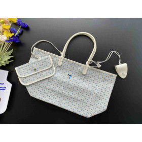 Goyard Saint Louis Goyardine Claire Voie PM White & Blue Bag