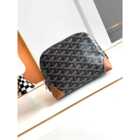 Goyard Vend&Atilde;&acute;me Cosmetic Pouch Black & Tan Bag