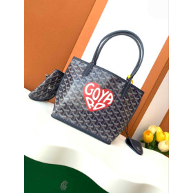Goyard Anjou Mini Big Heart Navy Blue Bag