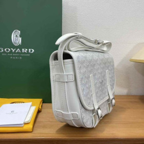 Goyard Belvedere Messenger Goyardine PM White Bag