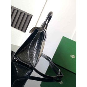 Goyard Sa&Atilde;&macr;gon PM Crocodile Leather Embroidered Black Bag