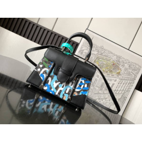 Goyard Saigon Structure Lettres Camouflage Blue Motif Palladium Hardware Bag