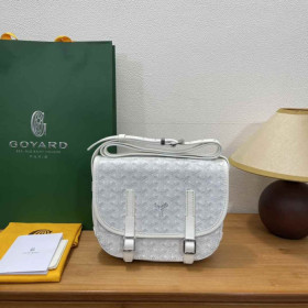 Goyard Belvedere Messenger Goyardine PM White Bag
