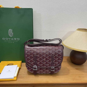 Goyard Belvedere Messenger Goyardine PM Burgundy Bag