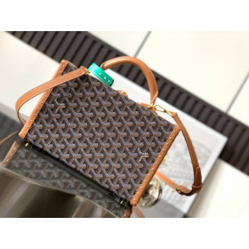 Goyard Grand H&Atilde;&acute;tel Trunk Black & Tan Bag