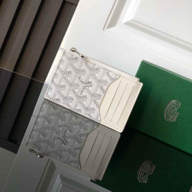 Goyard Bourbon Zipped Card Holder White Bag