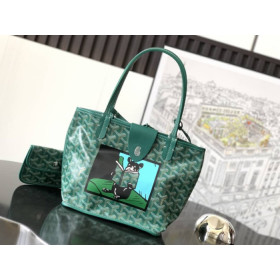Goyard Anjou Mini French Bulldog Green Bag