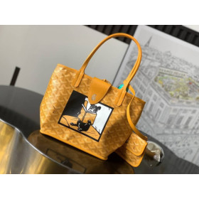 Goyard Anjou Mini French Bulldog Yellow Bag