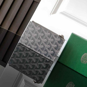 Goyard Bourbon Zipped Card Holder Grey Bag