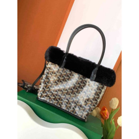Goyard Rabbit Fur Mini Tote Black Bag