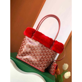 Goyard Rabbit Fur Mini Tote Red Bag