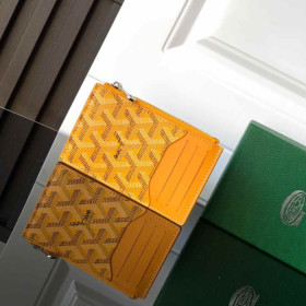 Goyard Bourbon Zipped Card Holder Yellow Bag