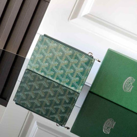 Goyard Bourbon Zipped Card Holder Green Bag