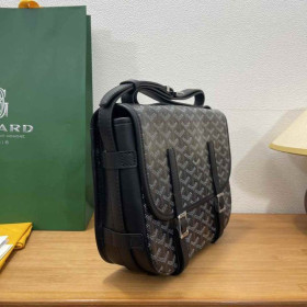 Goyard Belvedere Messenger Goyardine MM Black Bag