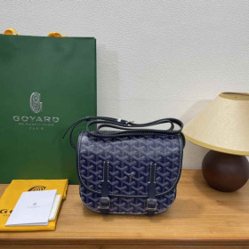 Goyard Belvedere Messenger Goyardine PM Navy Blue Bag