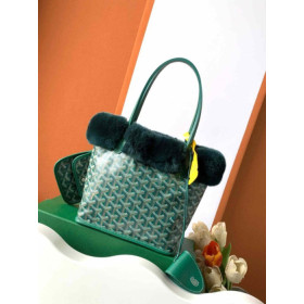 Goyard Rabbit Fur Mini Tote Green Bag