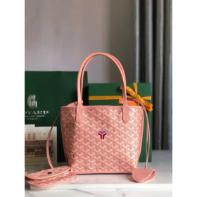 Goyard Anjou Mini Limited Edition Three-Color Y-Shaped Letters Painted Pink Bag