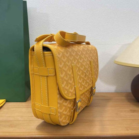 Goyard Belvedere Messenger Goyardine MM Yellow Bag