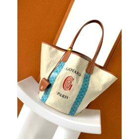 Goyard Belharra Limited Edition Turquoise & Tan Bag